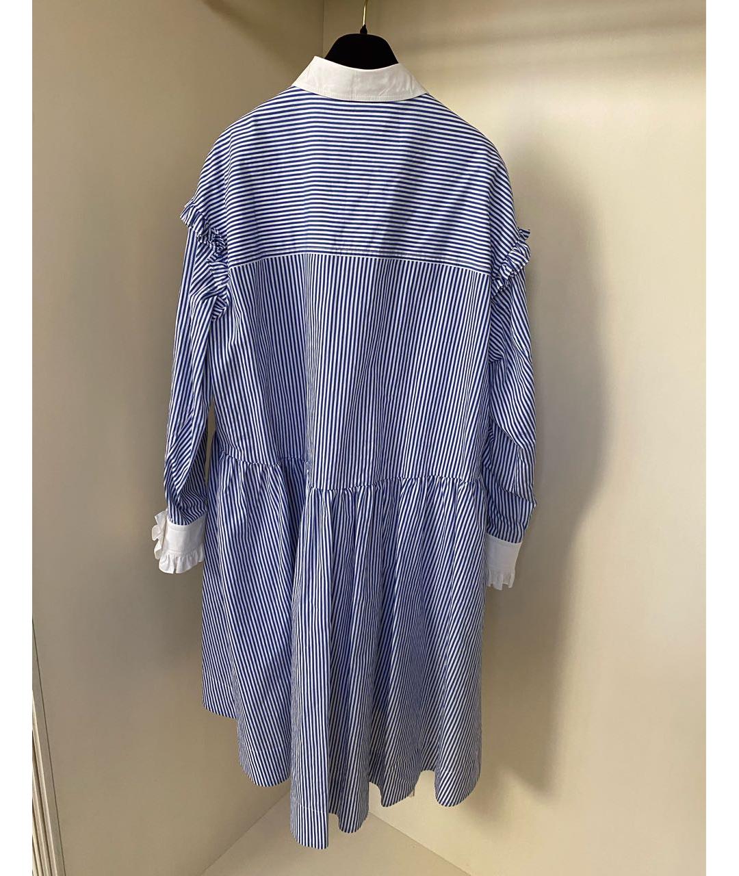 PHILOSOPHY DI LORENZO SERAFINI Голубое хлопковое повседневное платье, фото 6