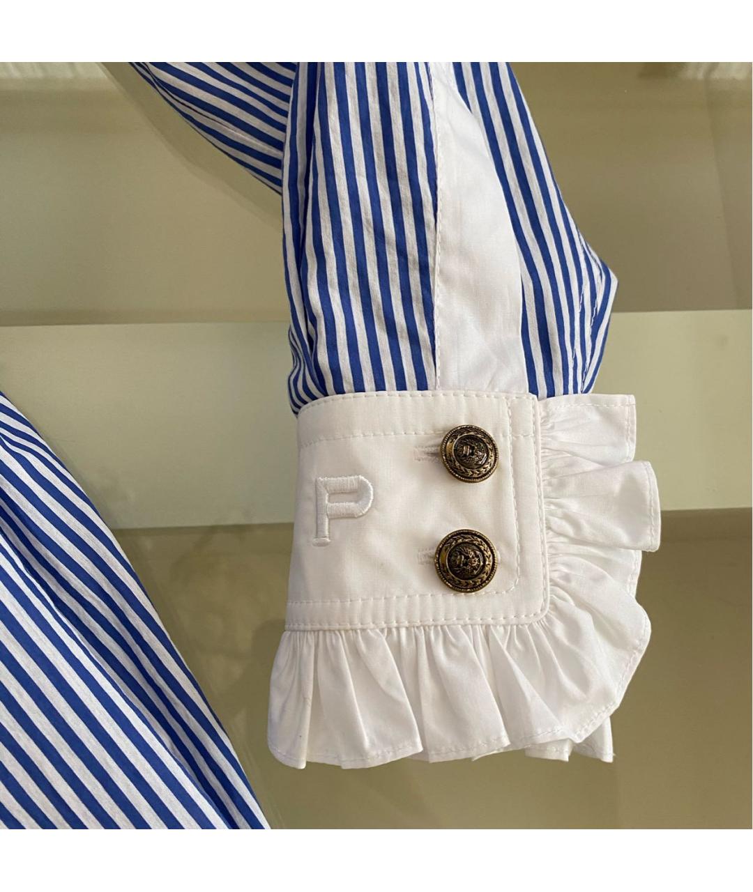 PHILOSOPHY DI LORENZO SERAFINI Голубое хлопковое повседневное платье, фото 7