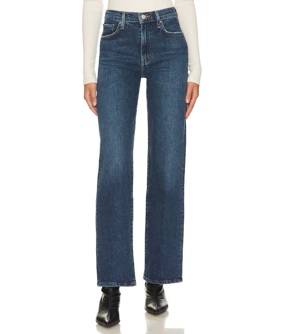 AGOLDE Темно-синие хлопко-эластановые прямые джинсы, фото 2