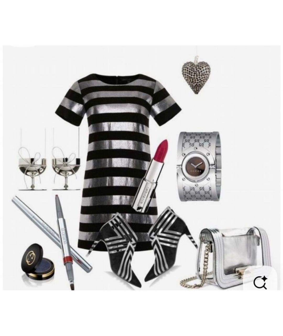 MARC BY MARC JACOBS Серебряное хлопковое коктейльное платье, фото 6