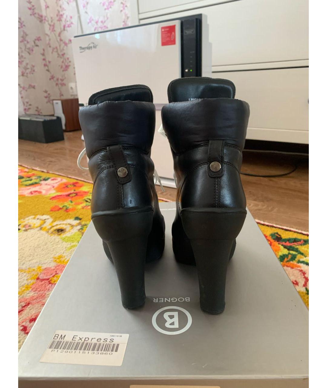 BOGNER Черные кожаные ботильоны, фото 3