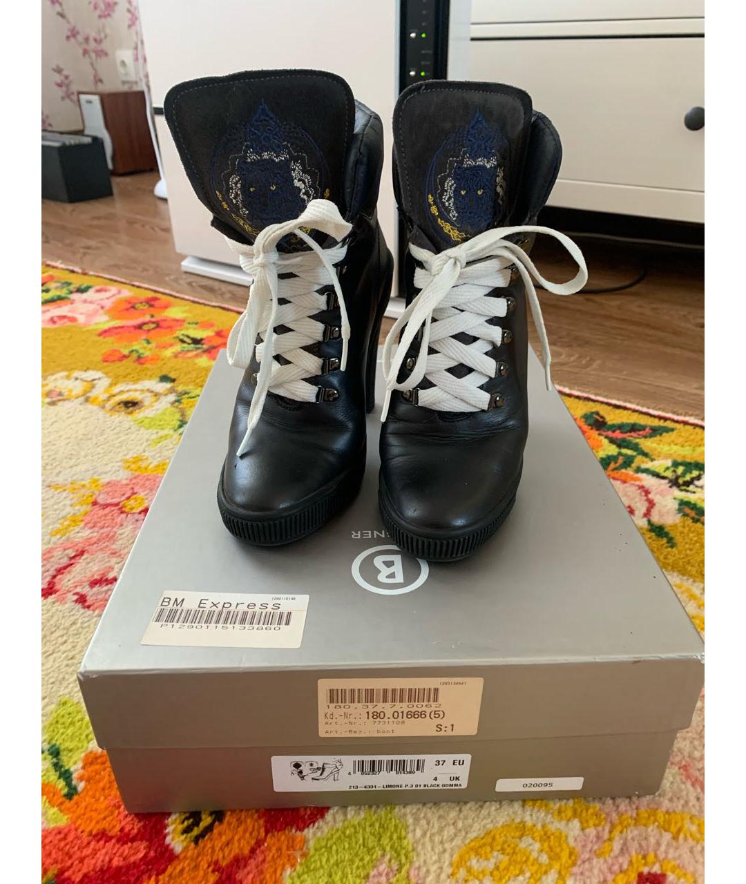 BOGNER Черные кожаные ботильоны, фото 2