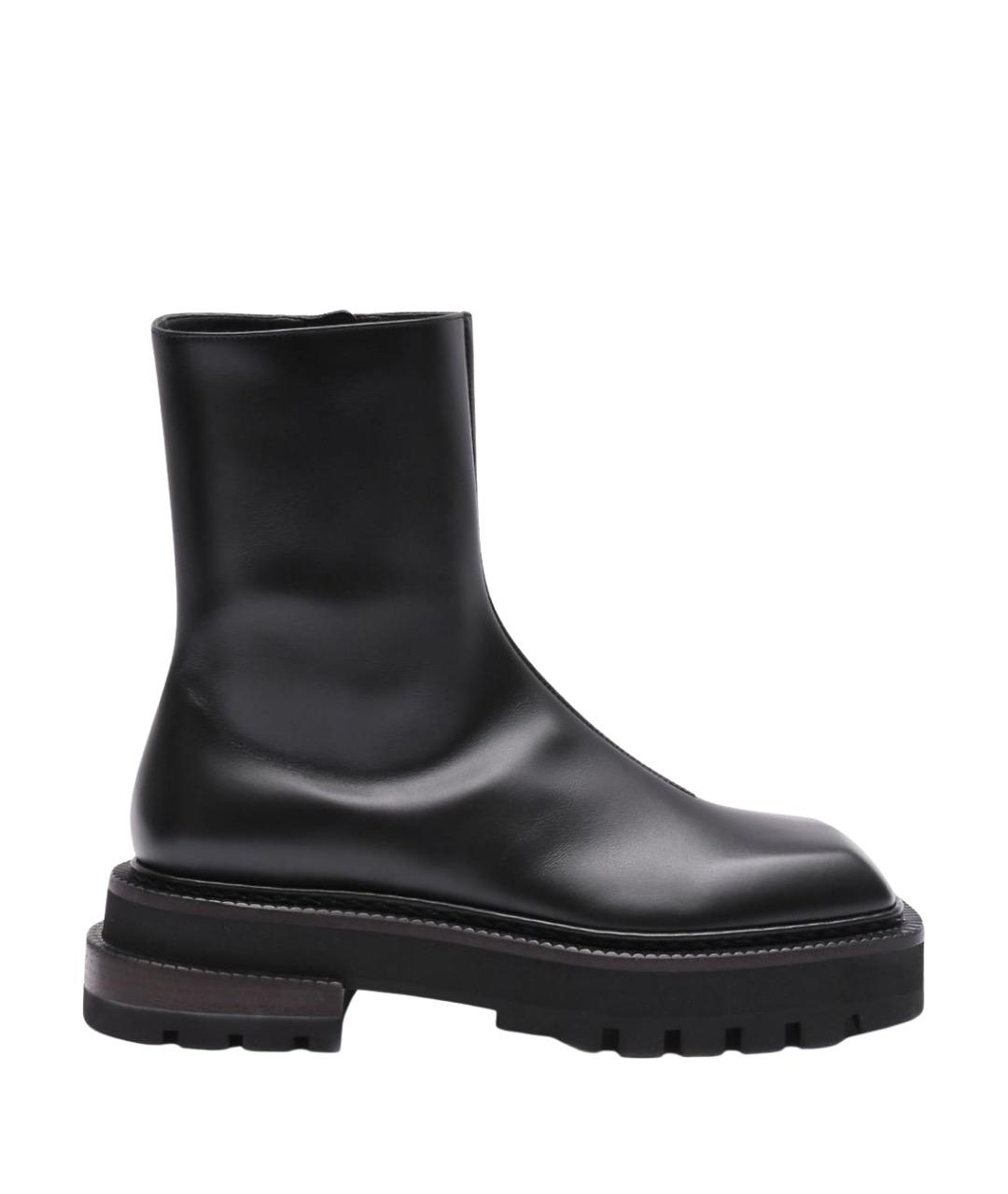 SPORTMAX Черные кожаные ботинки, фото 1