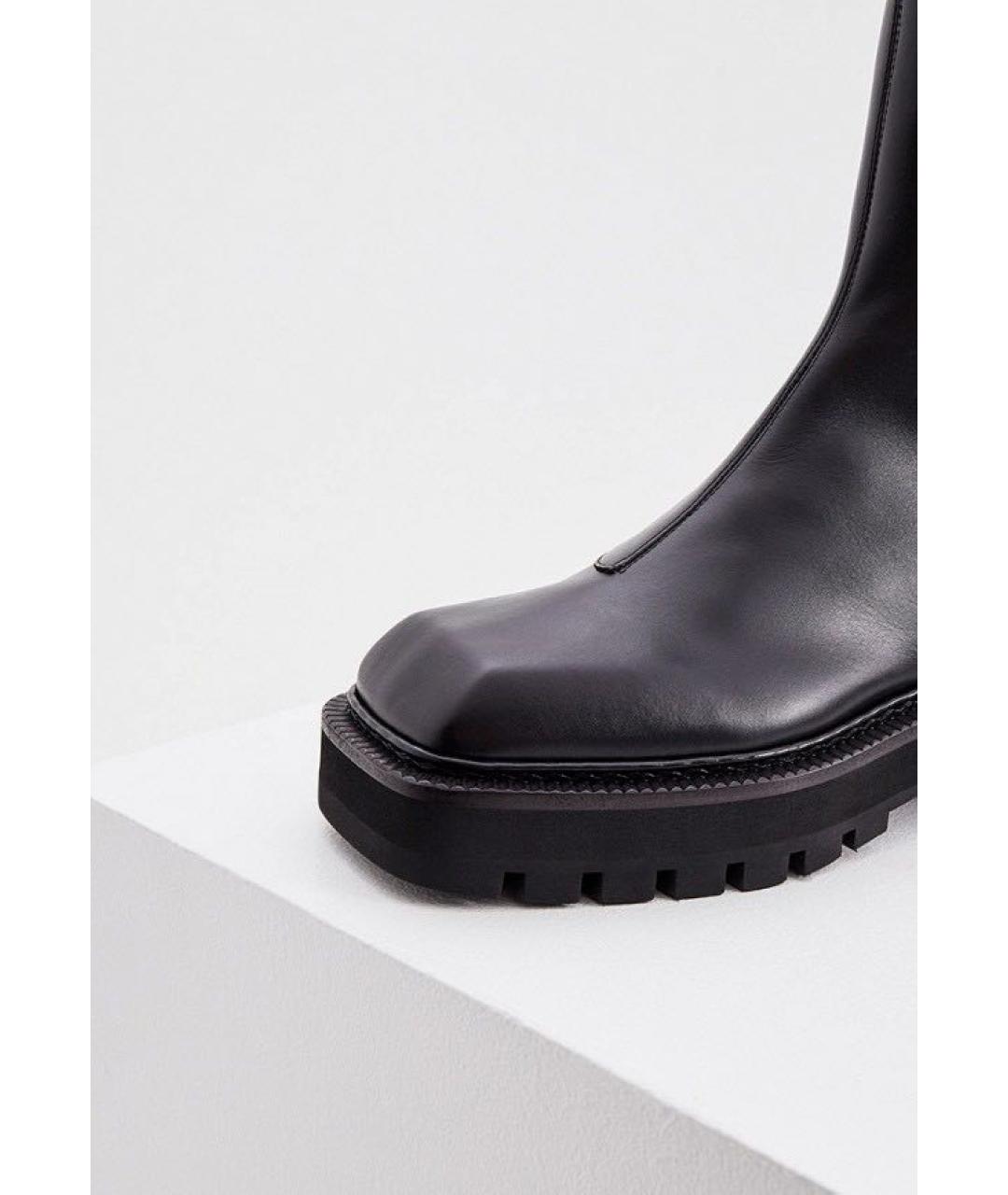 SPORTMAX Черные кожаные ботинки, фото 5