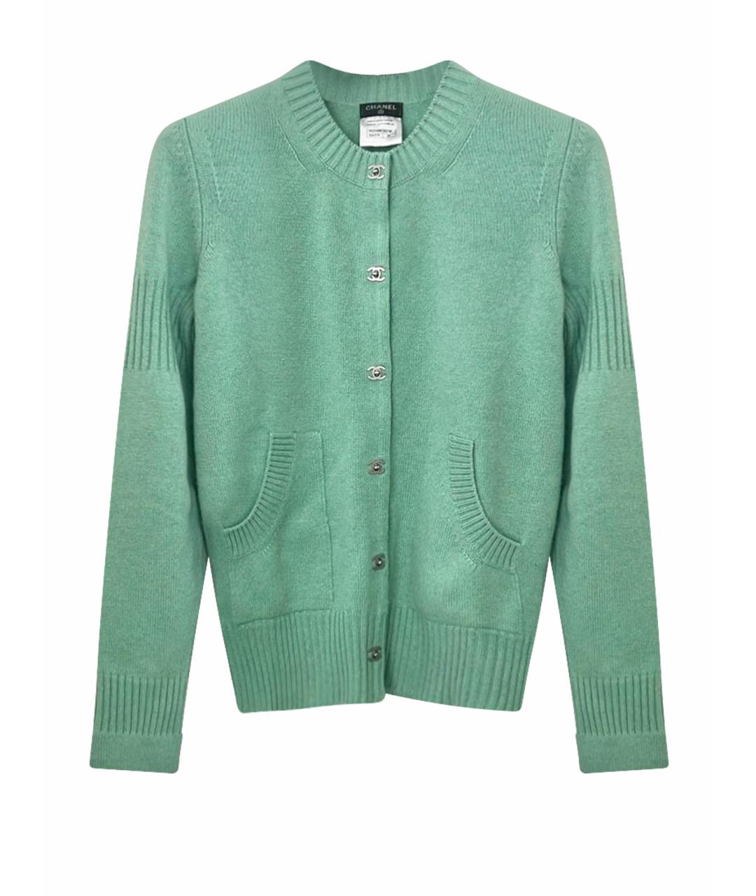 CHANEL Зеленый кашемировый кардиган, фото 1