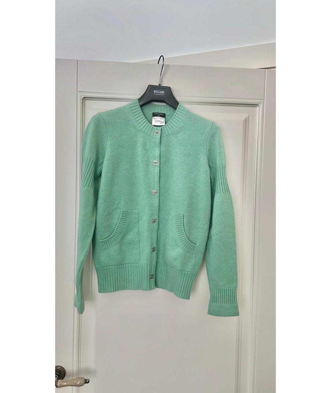 CHANEL Зеленый кашемировый кардиган, фото 6