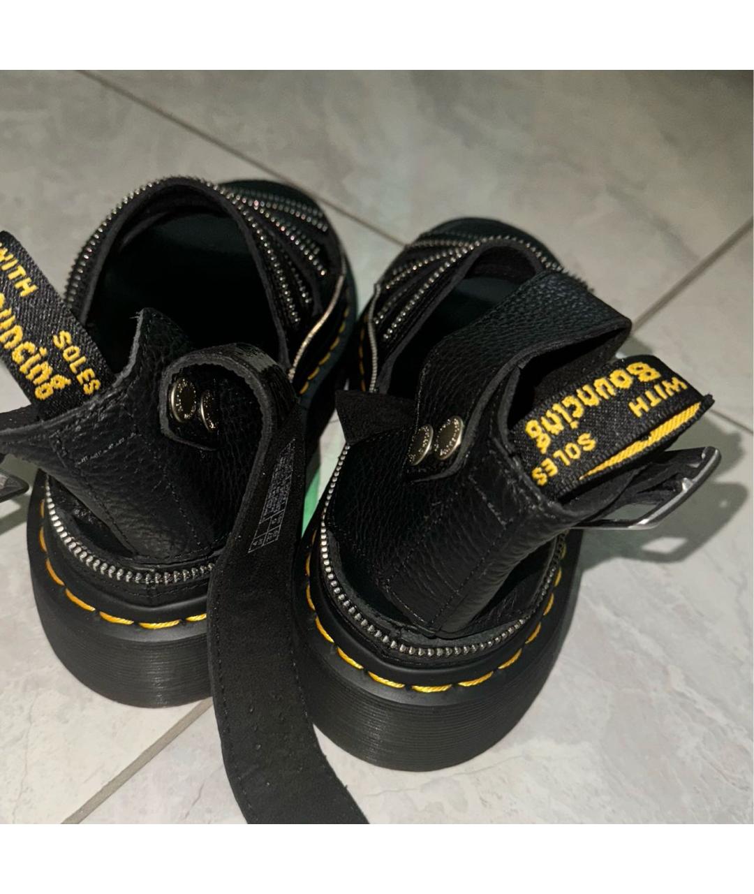 DR. MARTENS Черные кожаные босоножки, фото 5