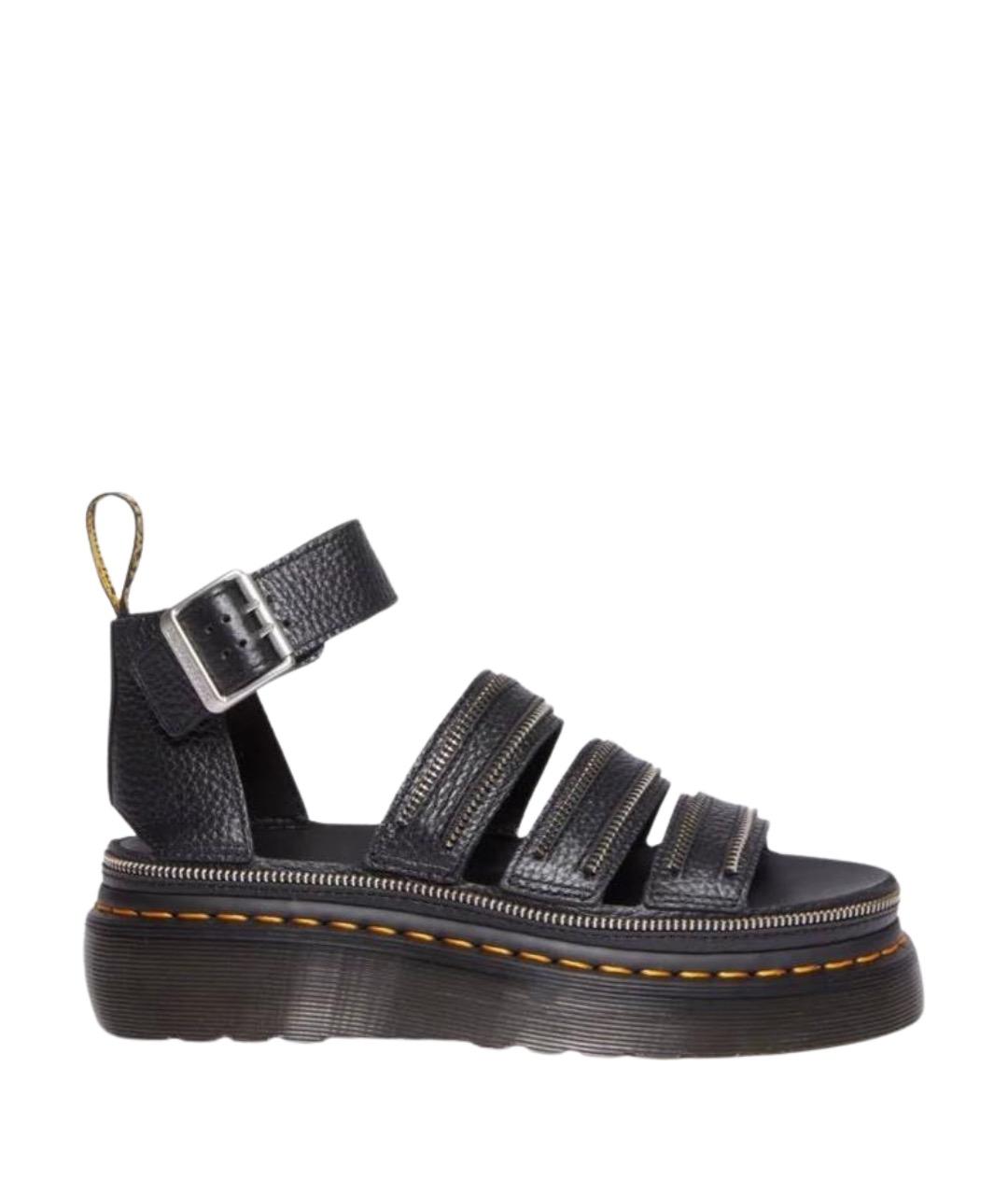 DR. MARTENS Черные кожаные босоножки, фото 1