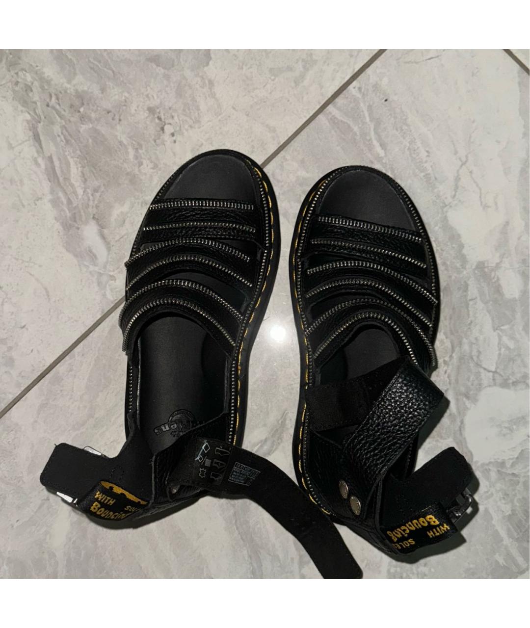 DR. MARTENS Черные кожаные босоножки, фото 4