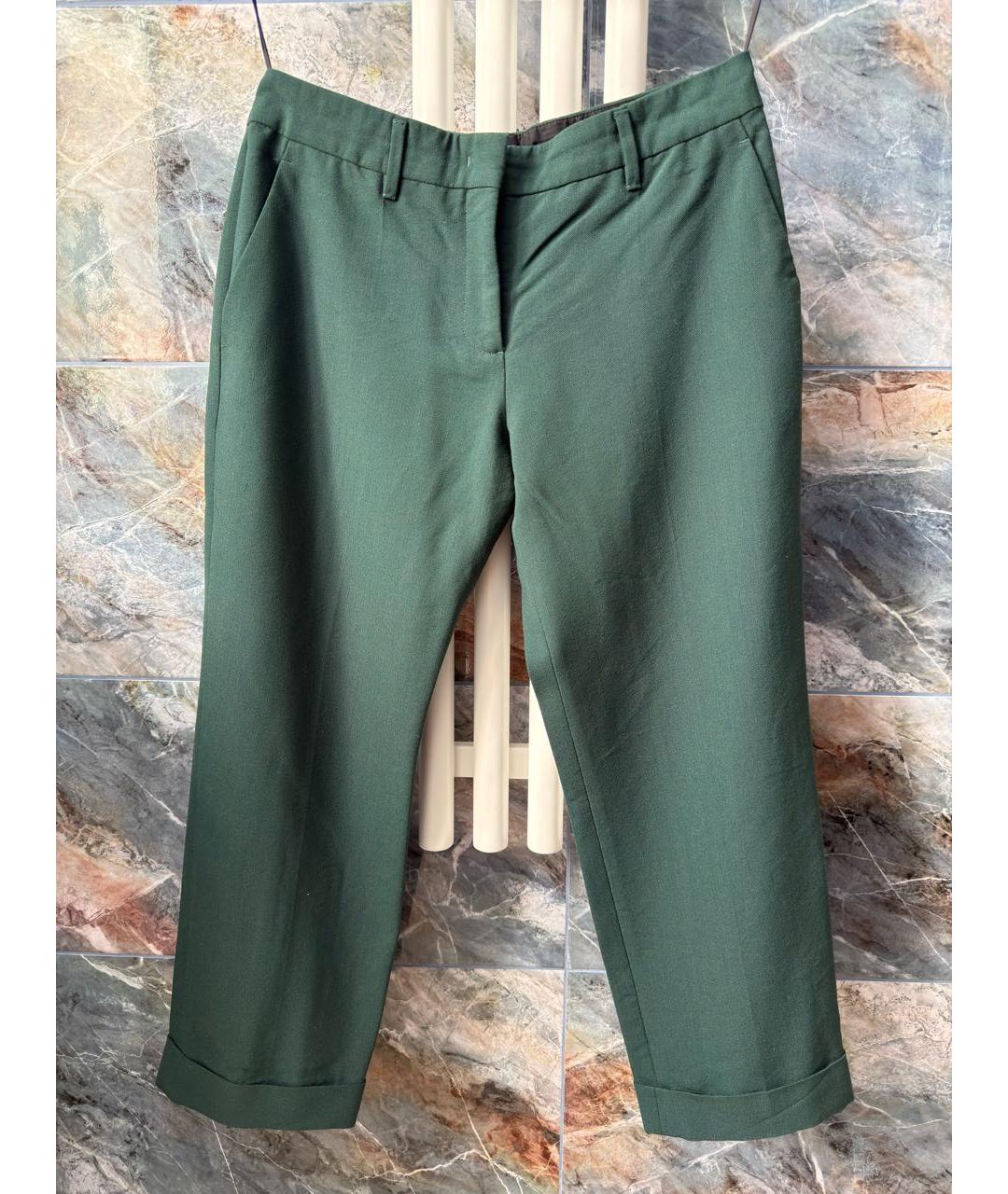 PRADA Зеленые шерстяные бриджи, фото 7