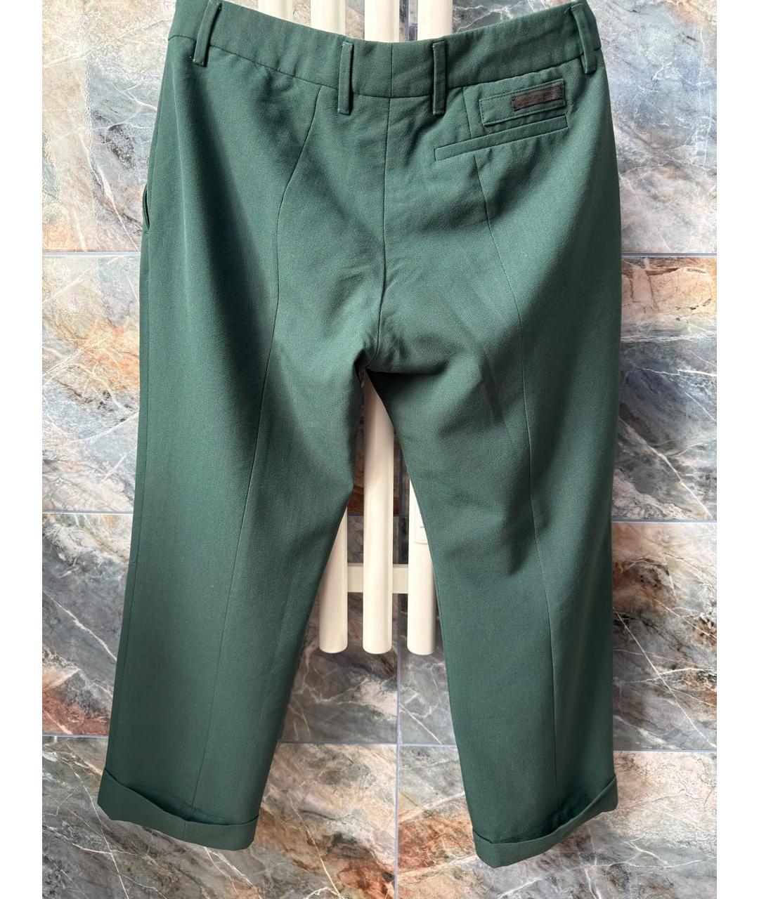 PRADA Зеленые шерстяные бриджи, фото 2