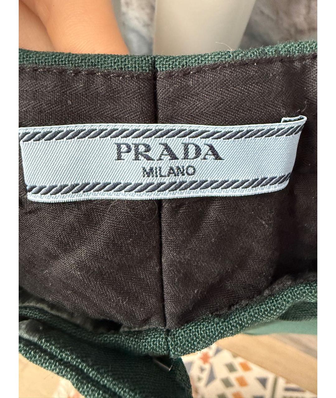 PRADA Зеленые шерстяные бриджи, фото 3