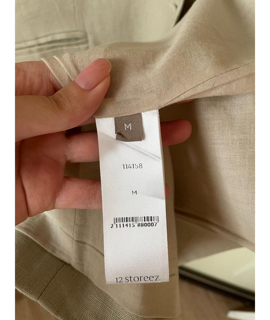 12 STOREEZ Бежевый льняной жакет/пиджак, фото 5