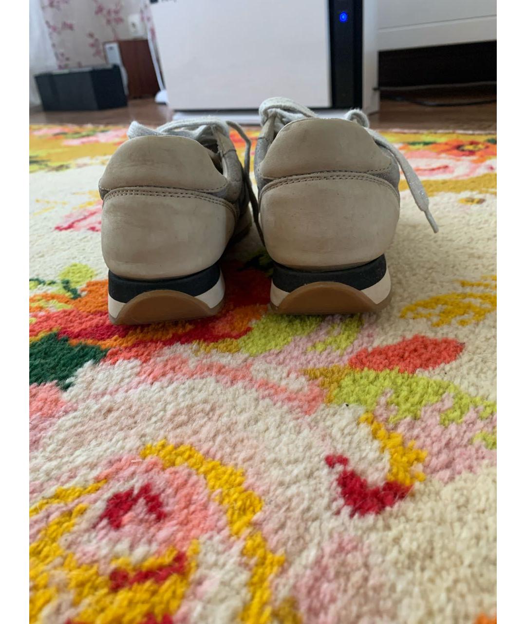 BRUNELLO CUCINELLI Бежевые нубуковые кроссовки, фото 4