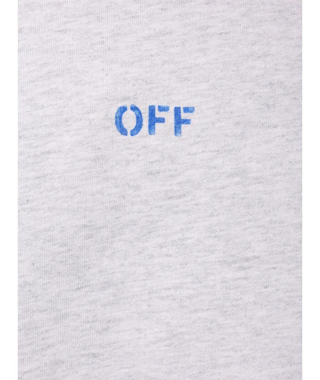 OFF-WHITE Серая хлопковая футболка, фото 6