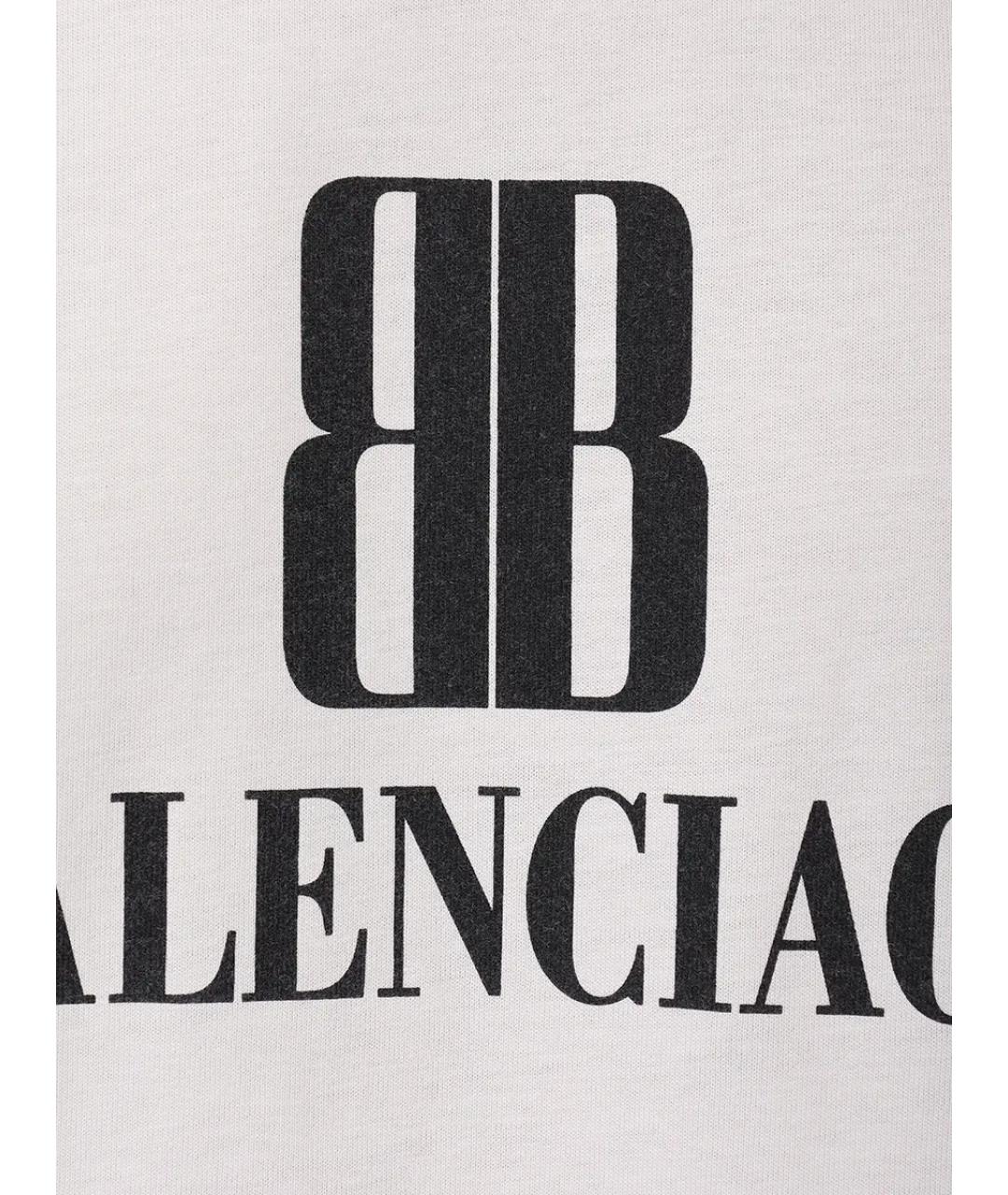 BALENCIAGA Белая хлопковая футболка, фото 6