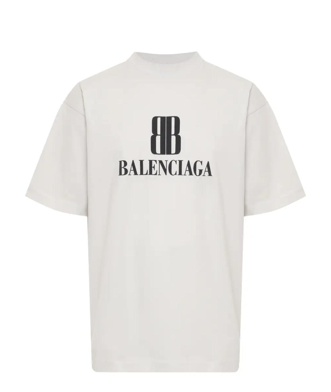 BALENCIAGA Белая хлопковая футболка, фото 1