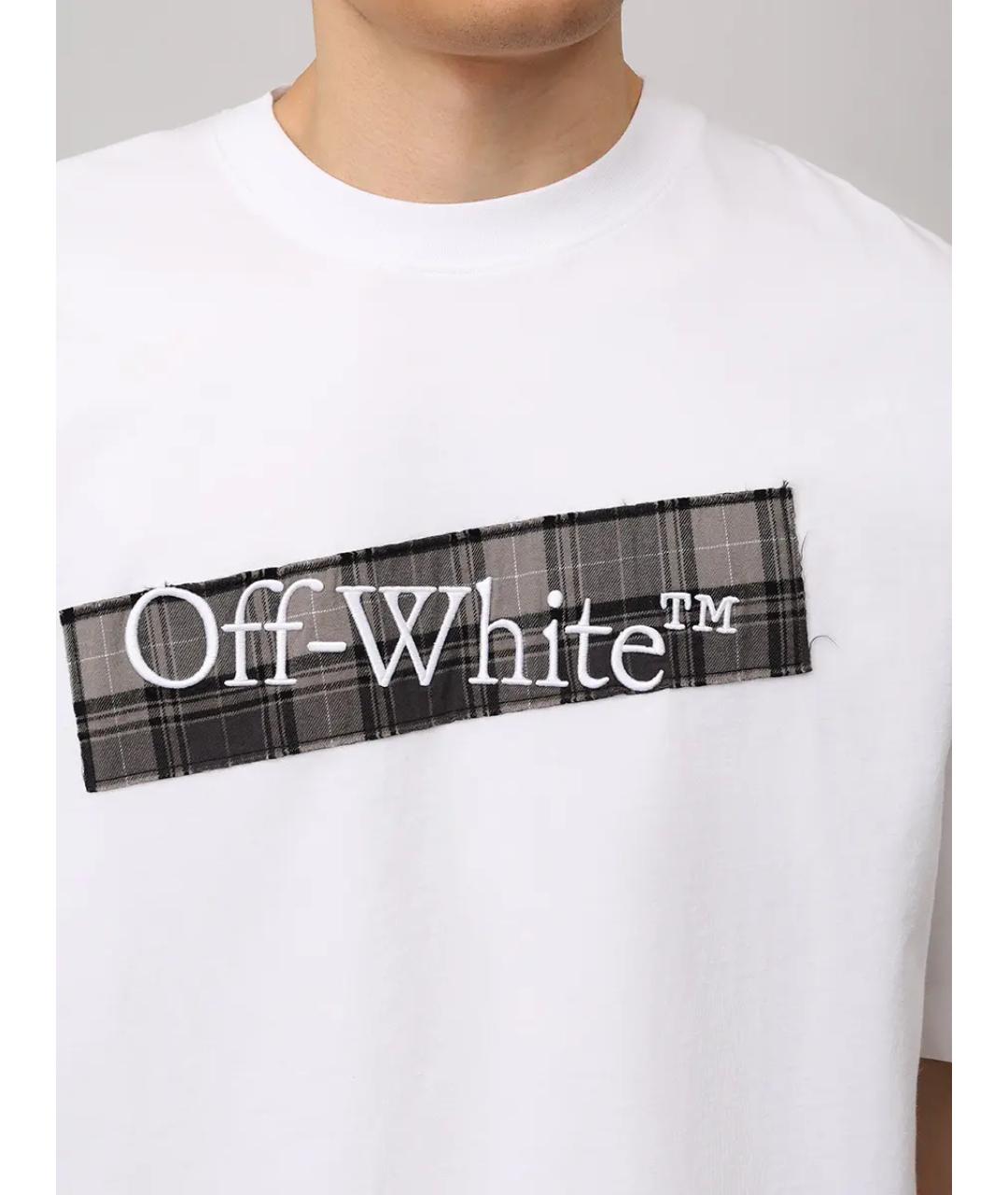 OFF-WHITE Белая хлопковая футболка, фото 5