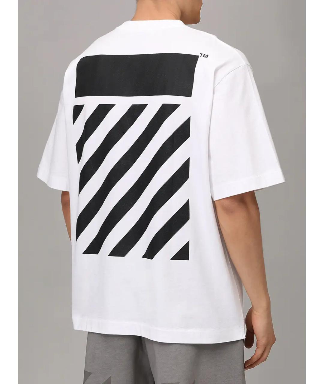 OFF-WHITE Белая хлопковая футболка, фото 3