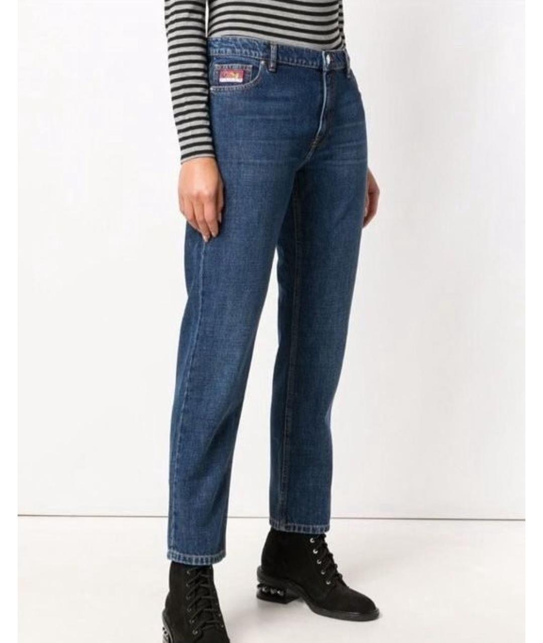 KENZO Темно-синие хлопковые прямые джинсы, фото 9