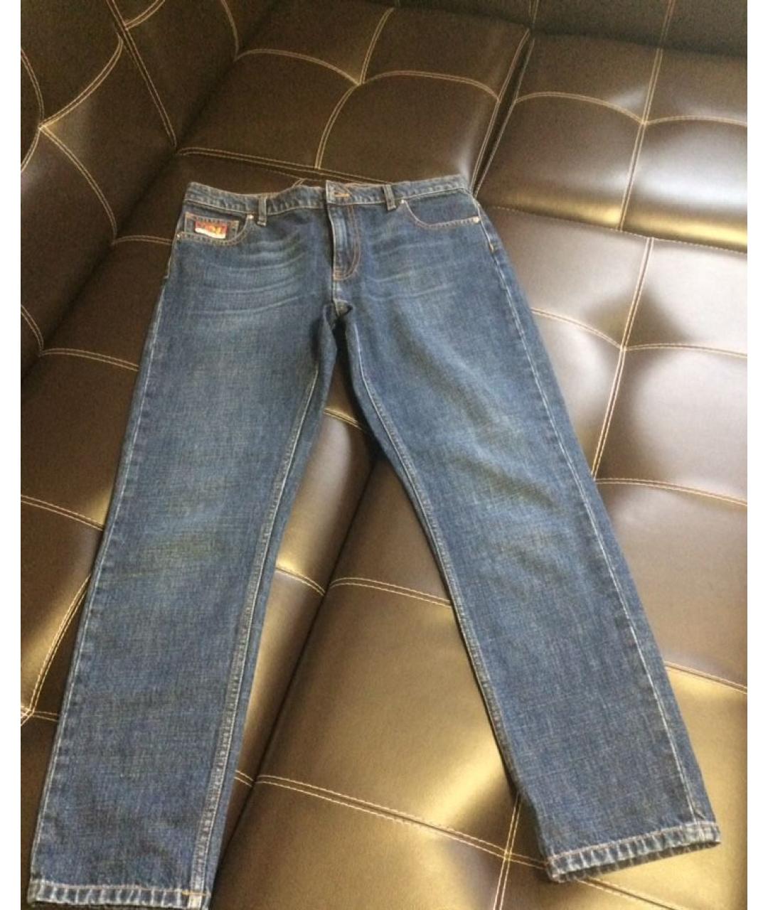 KENZO Темно-синие хлопковые прямые джинсы, фото 7