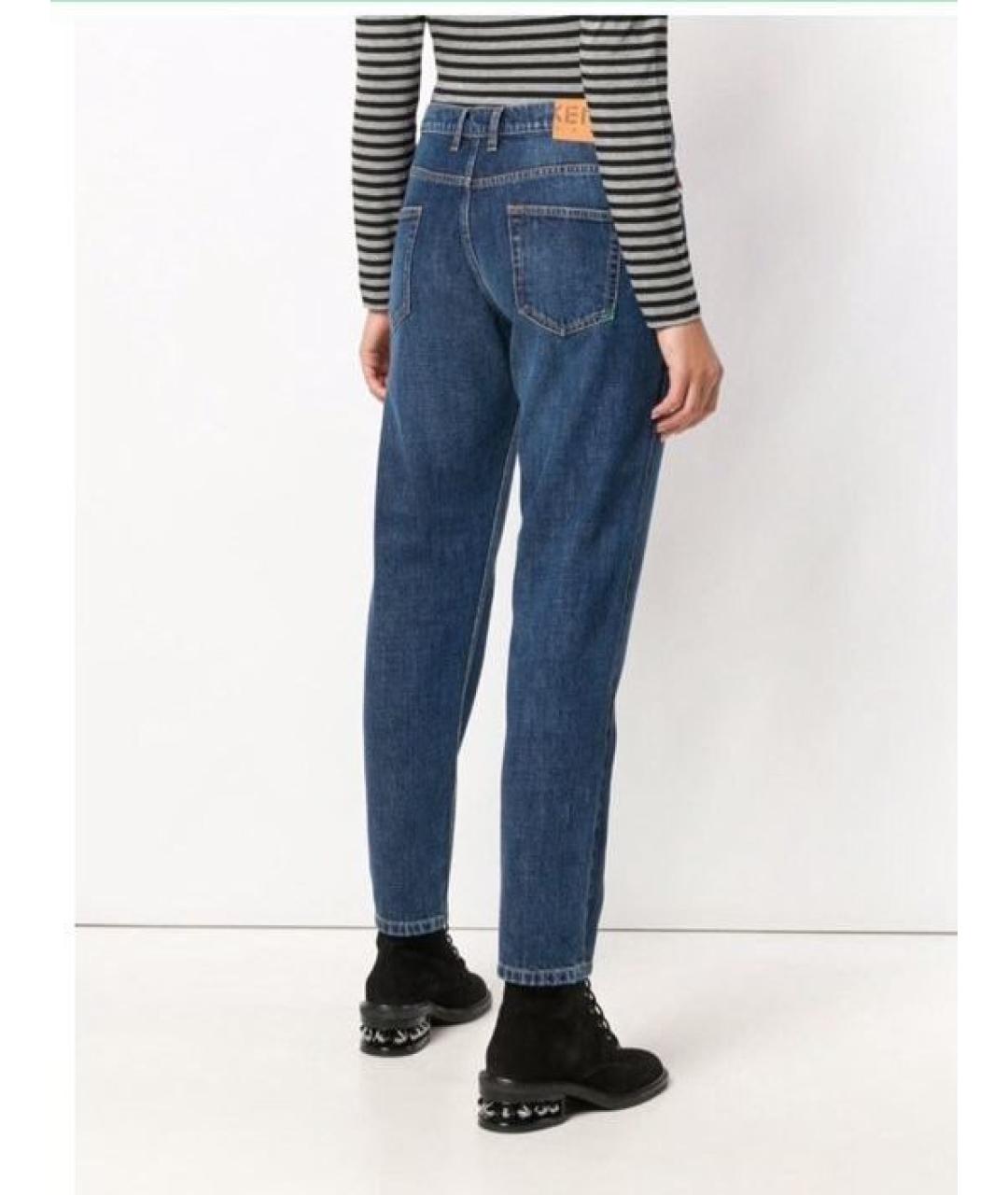 KENZO Темно-синие хлопковые прямые джинсы, фото 5