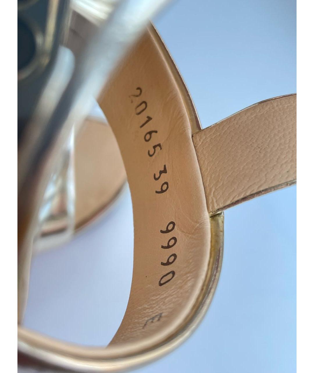 GIUSEPPE ZANOTTI DESIGN Золотые босоножки из лакированной кожи, фото 8