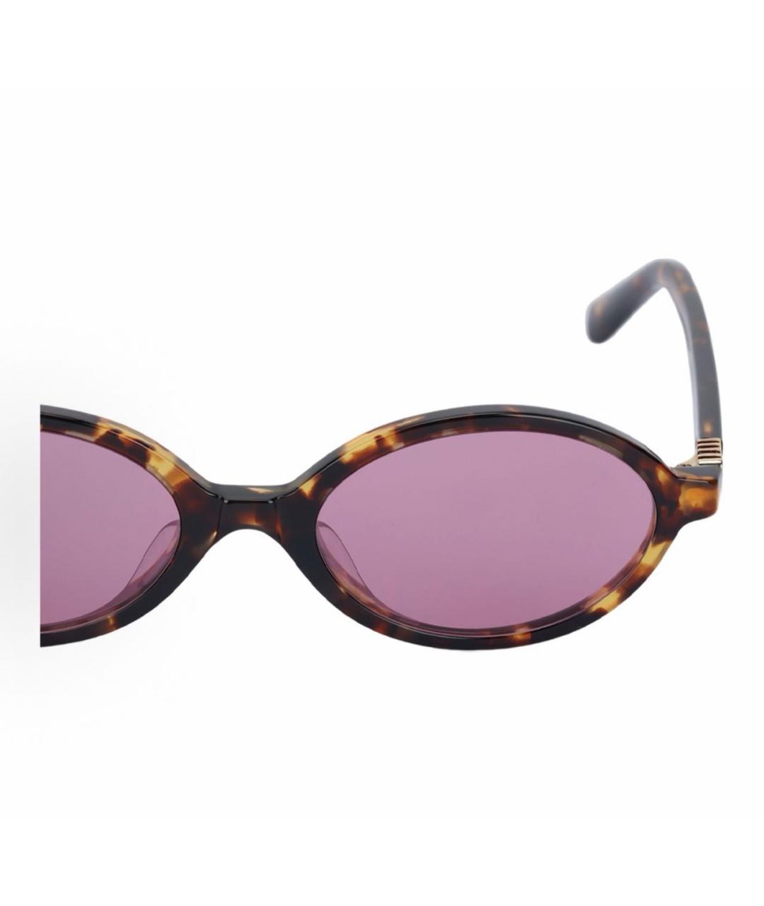 MIU MIU Коричневые пластиковые солнцезащитные очки, фото 4