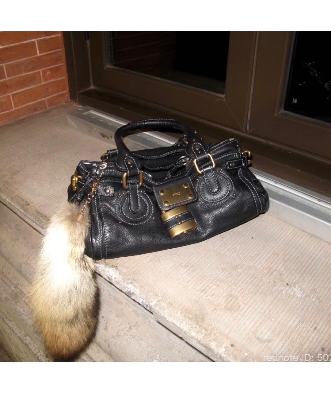 CHLOE Черная кожаная сумка с короткими ручками, фото 9