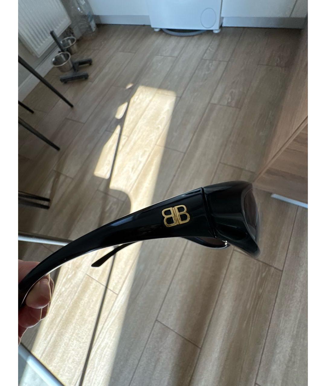 BALENCIAGA Черные пластиковые солнцезащитные очки, фото 3