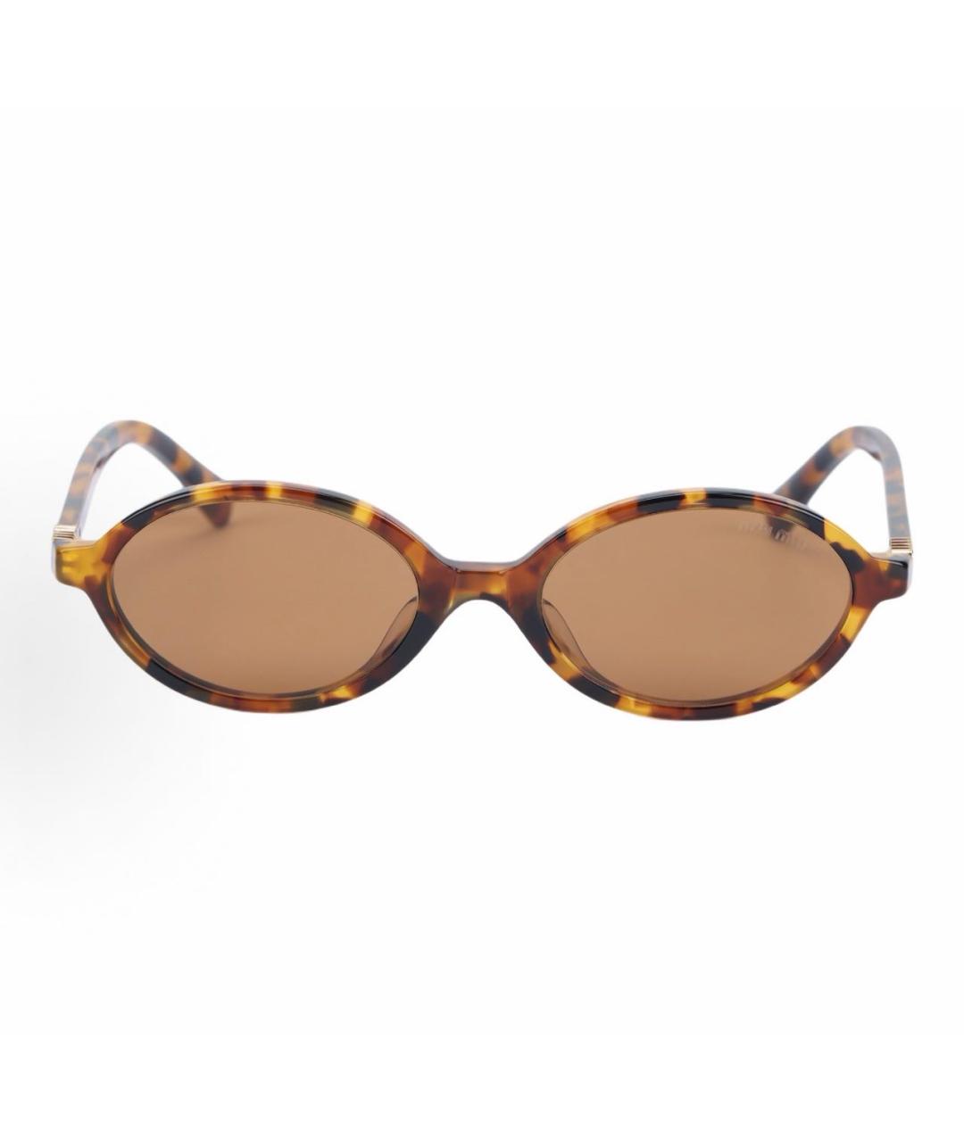 MIU MIU Коричневые пластиковые солнцезащитные очки, фото 3