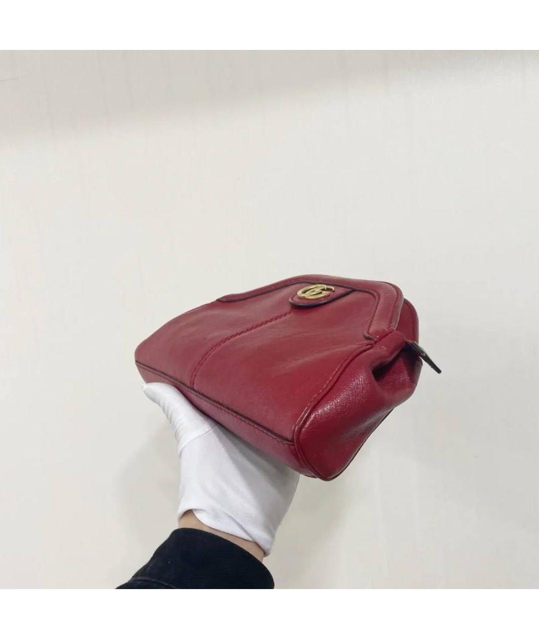 GUCCI Красная кожаная сумка через плечо, фото 3