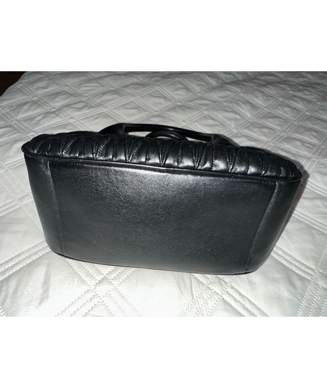 MIU MIU Черная кожаная сумка с короткими ручками, фото 4