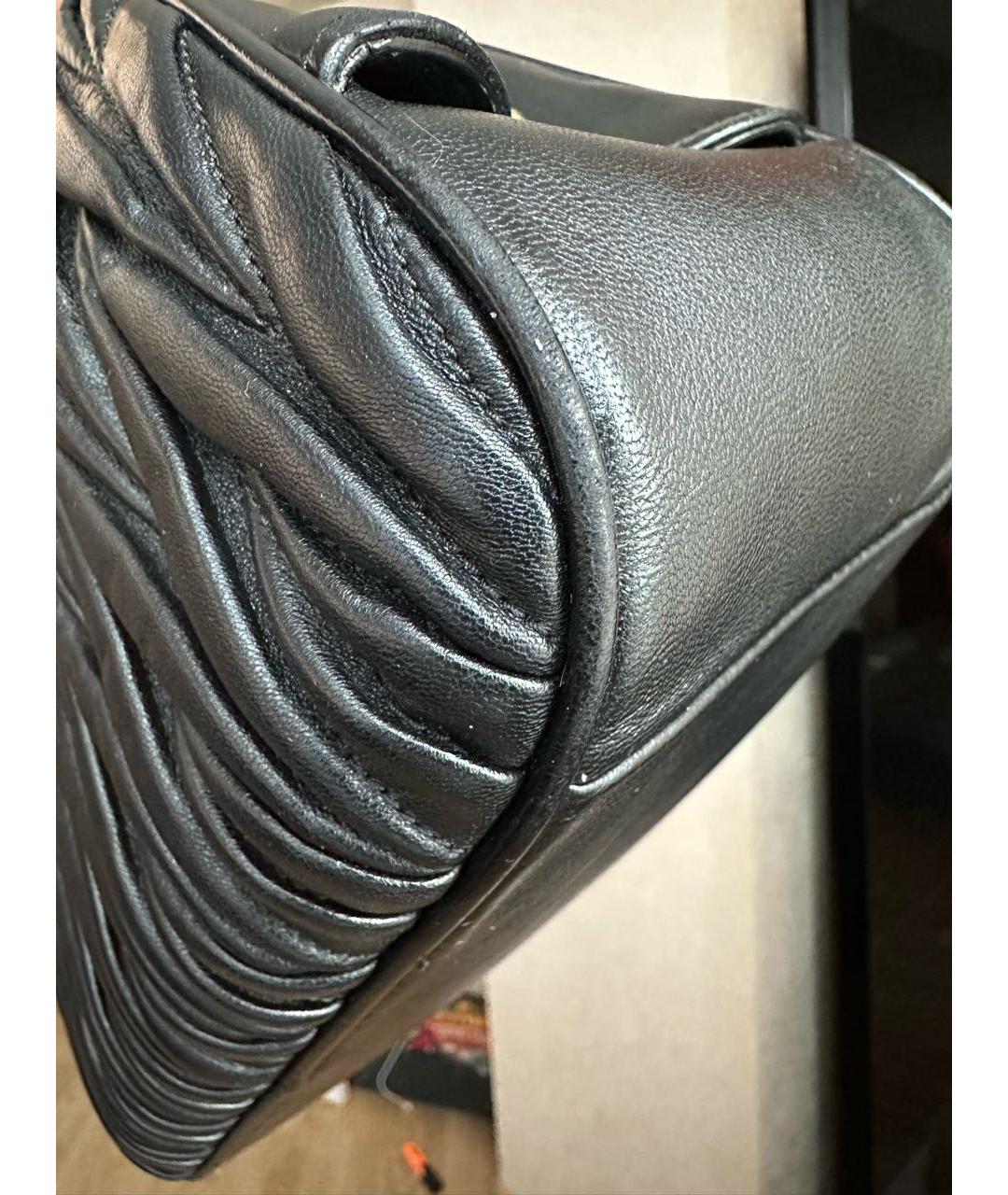 MIU MIU Черная кожаная сумка с короткими ручками, фото 6