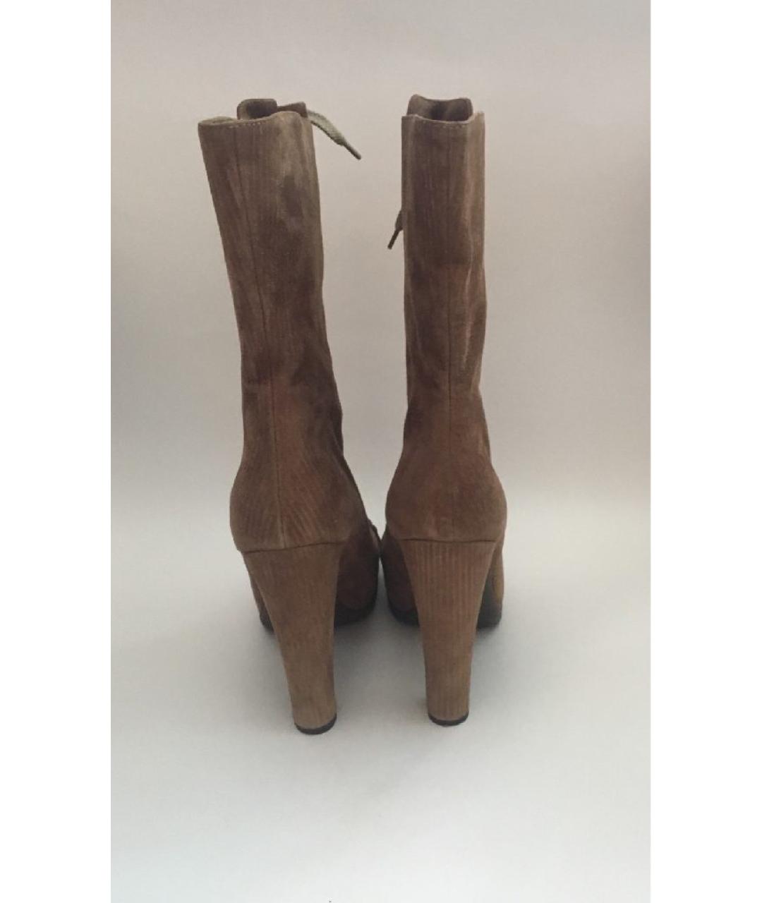 FENDI Коричневые замшевые сапоги, фото 6