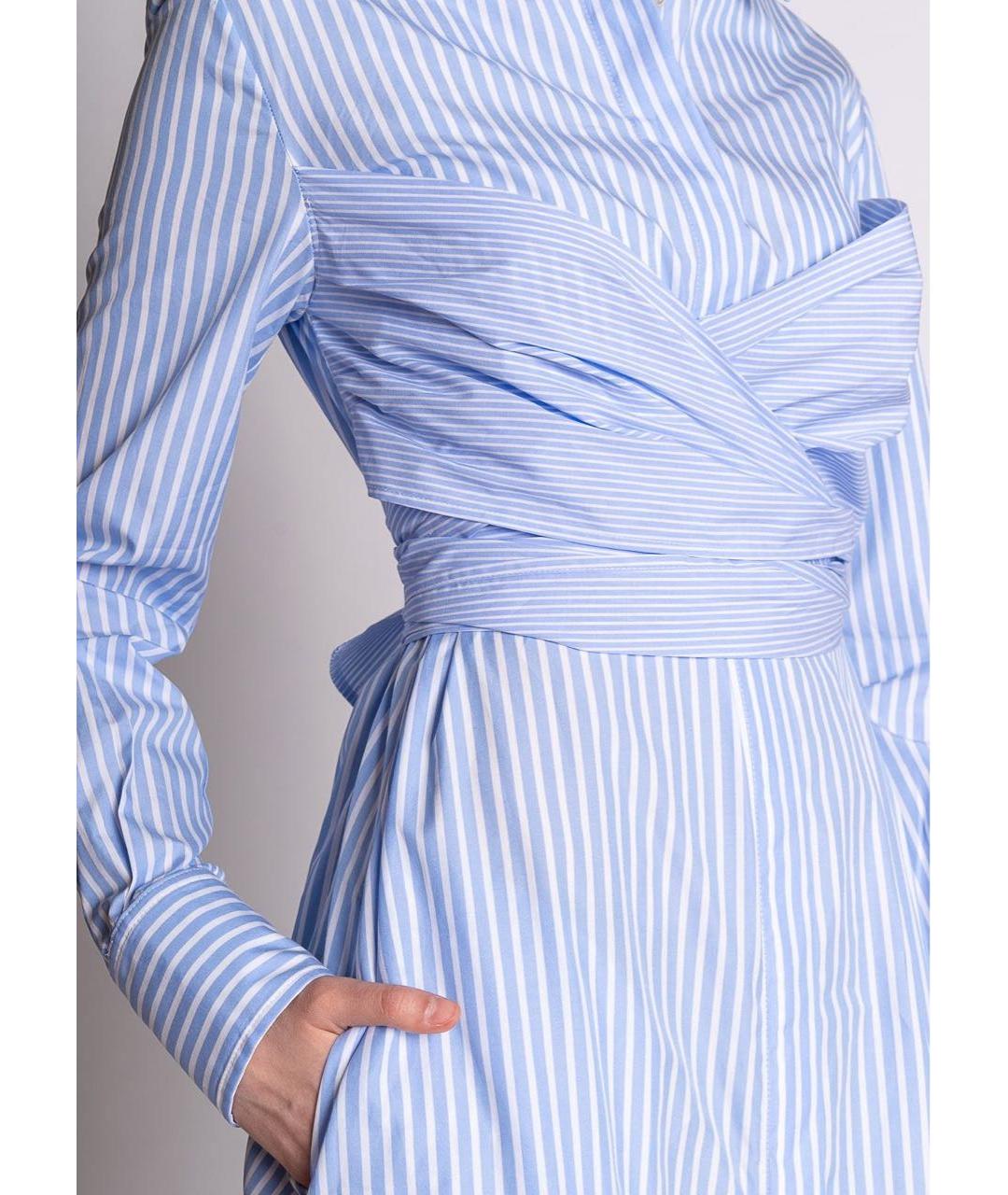 ERIKA CAVALLINI Голубое хлопковое повседневное платье, фото 4