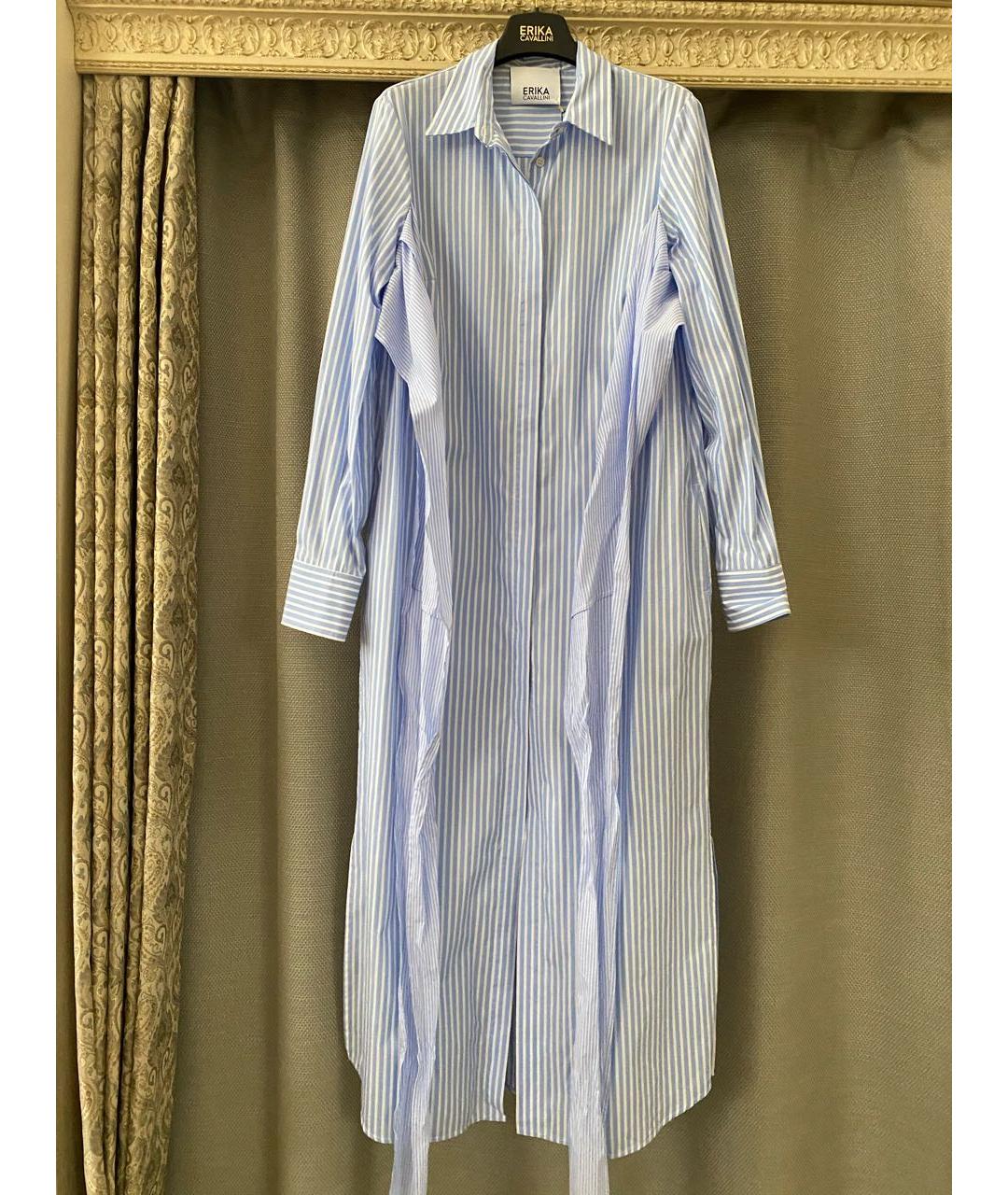 ERIKA CAVALLINI Голубое хлопковое повседневное платье, фото 7