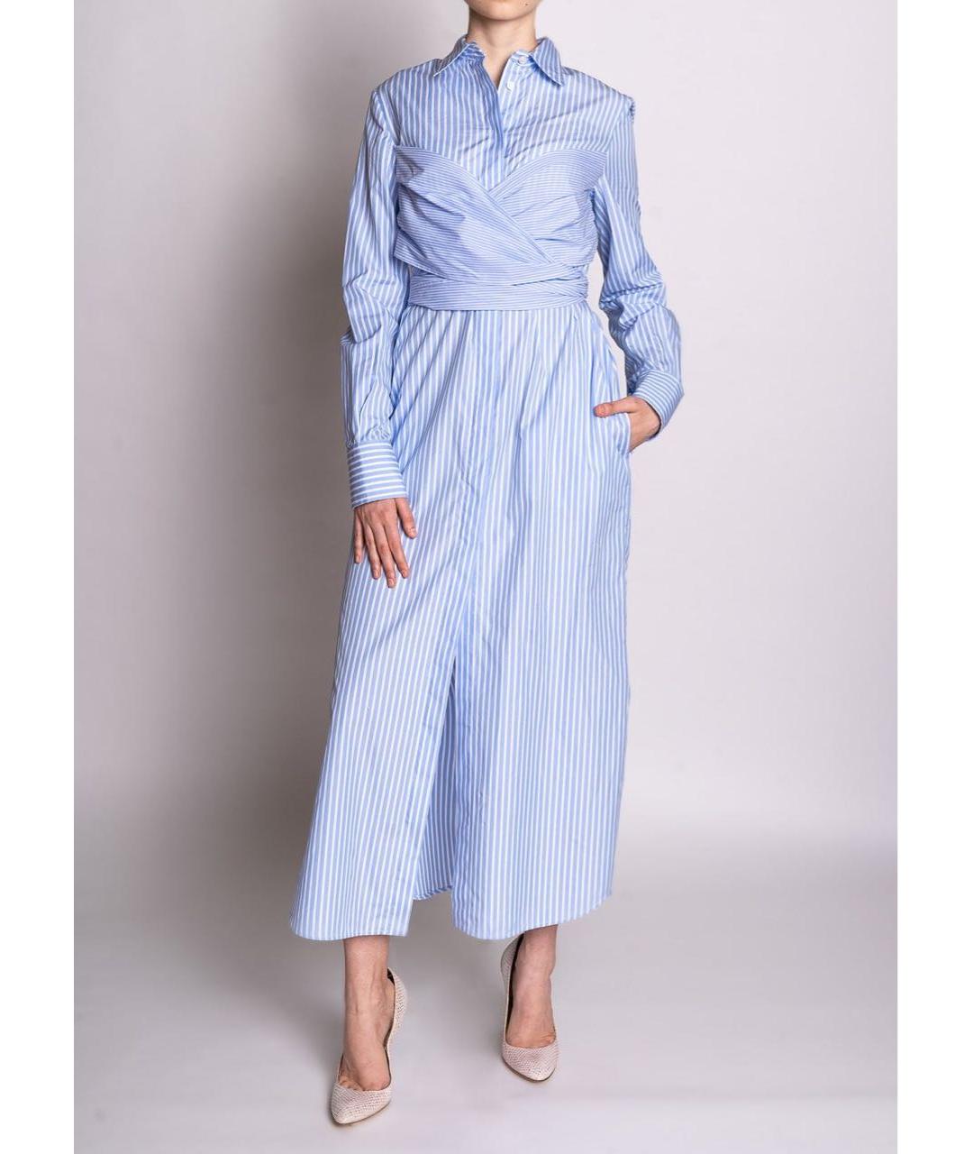 ERIKA CAVALLINI Голубое хлопковое повседневное платье, фото 2