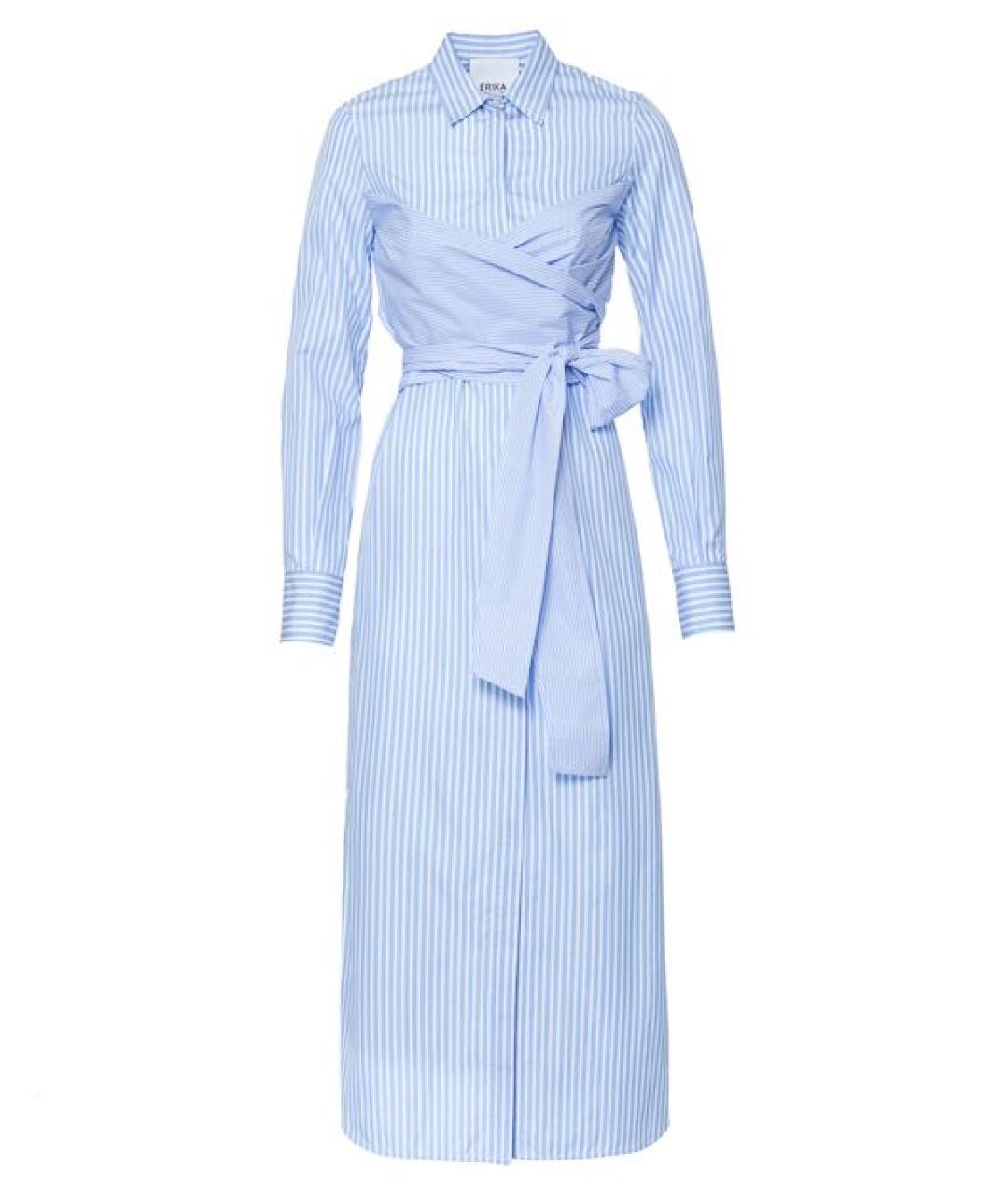 ERIKA CAVALLINI Голубое хлопковое повседневное платье, фото 9