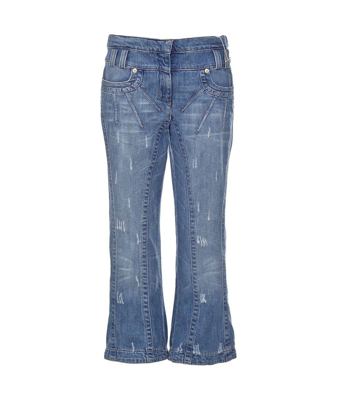 ROBERTO CAVALLI Голубые хлопковые капри, фото 9