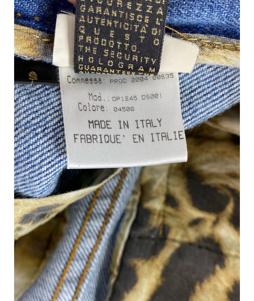 ROBERTO CAVALLI Голубые хлопковые капри, фото 7