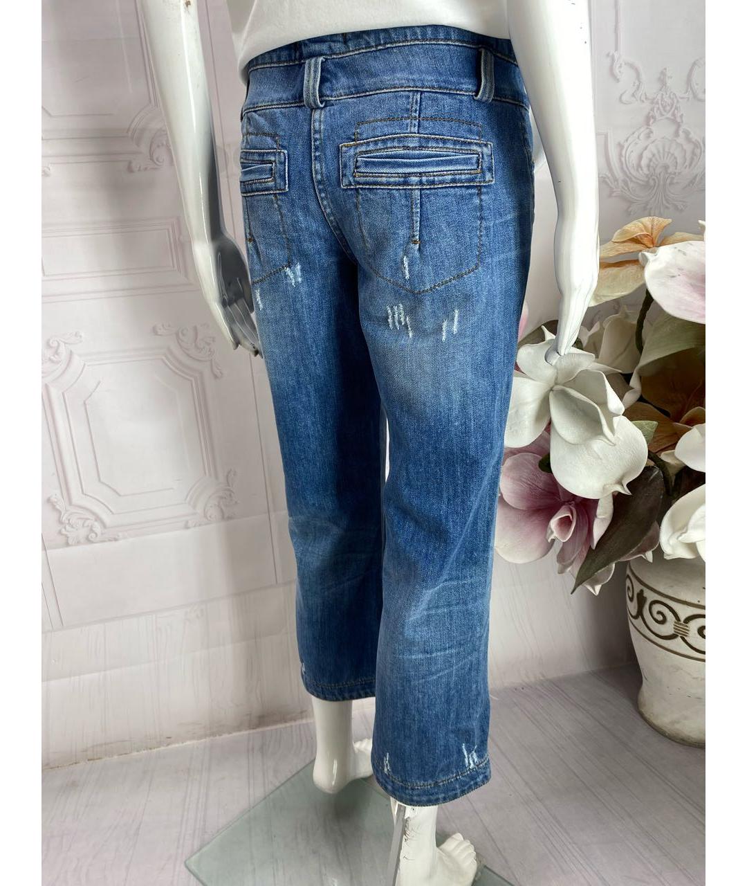 ROBERTO CAVALLI Голубые хлопковые капри, фото 5