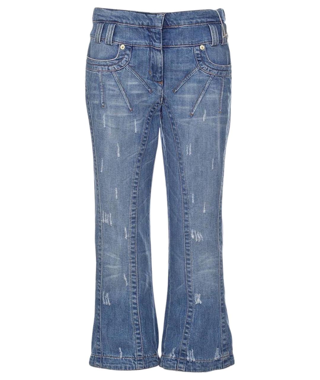 ROBERTO CAVALLI Голубые хлопковые капри, фото 1