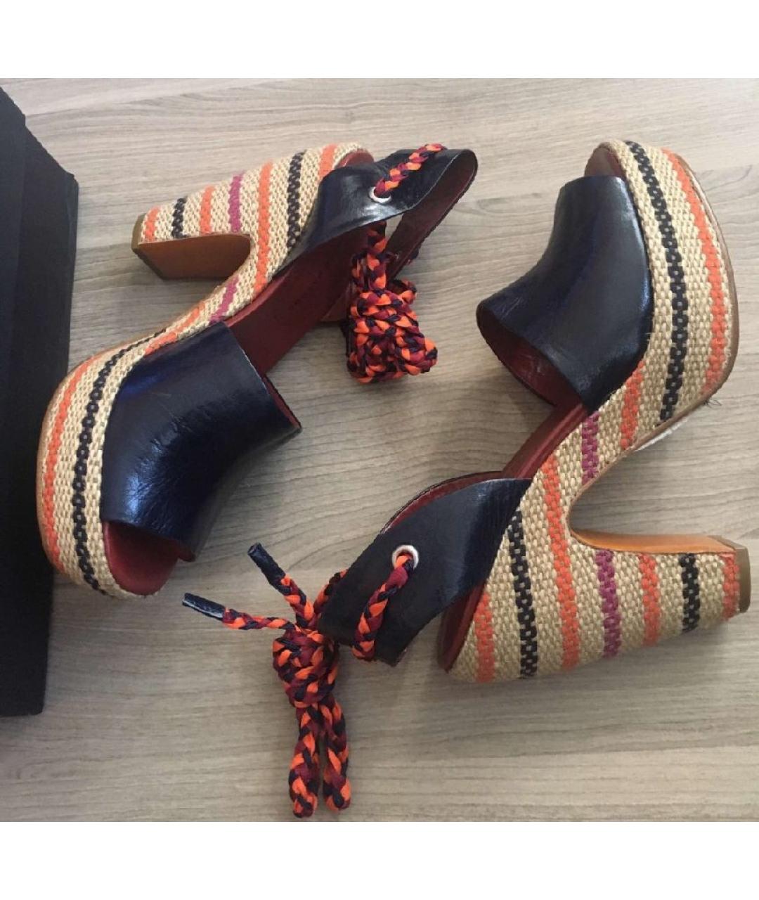 MARC BY MARC JACOBS Темно-синие кожаные босоножки, фото 8