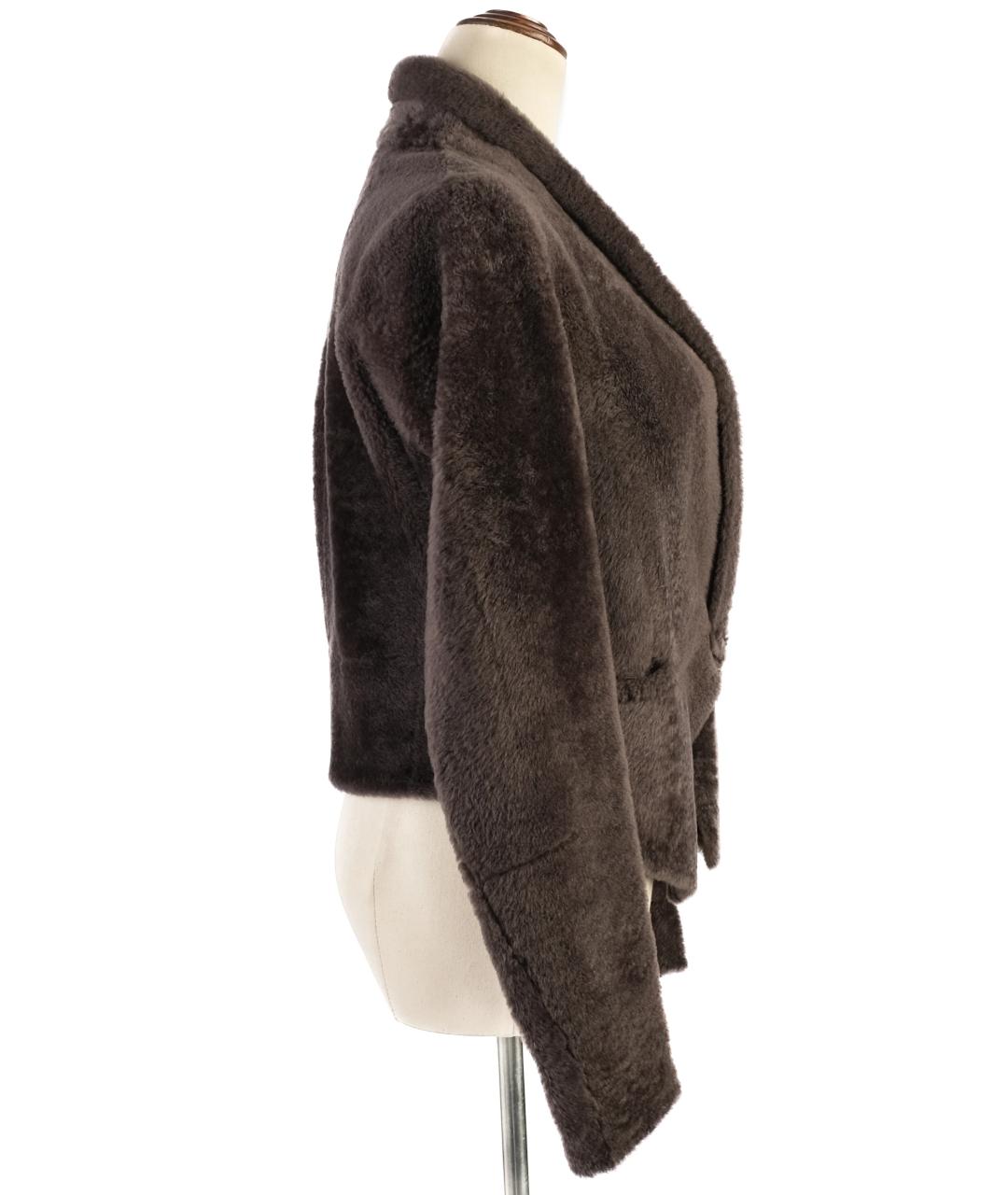 BRUNELLO CUCINELLI Коричневая меховая шуба, фото 5