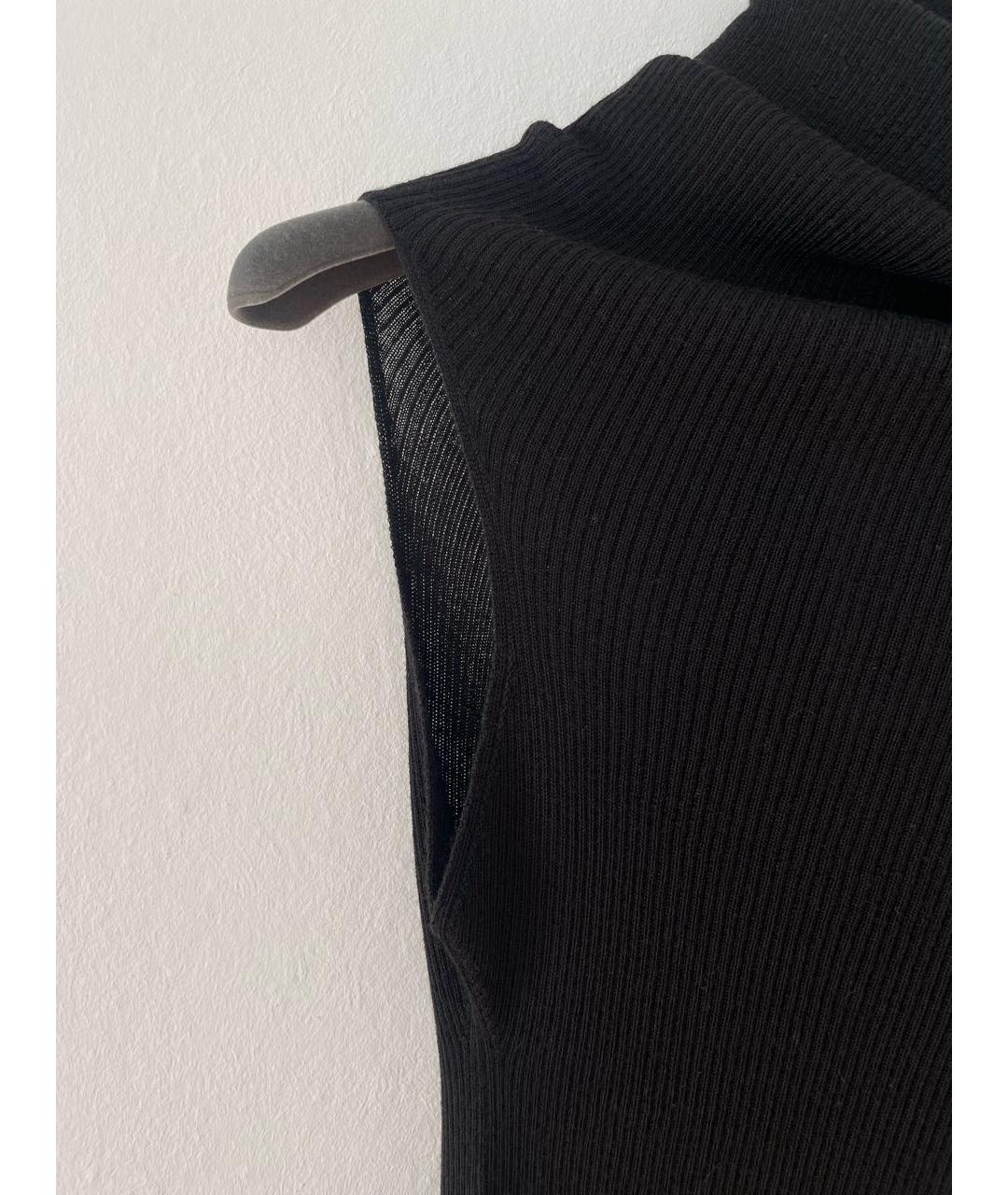 RICK OWENS Черная шерстяная майка, фото 3