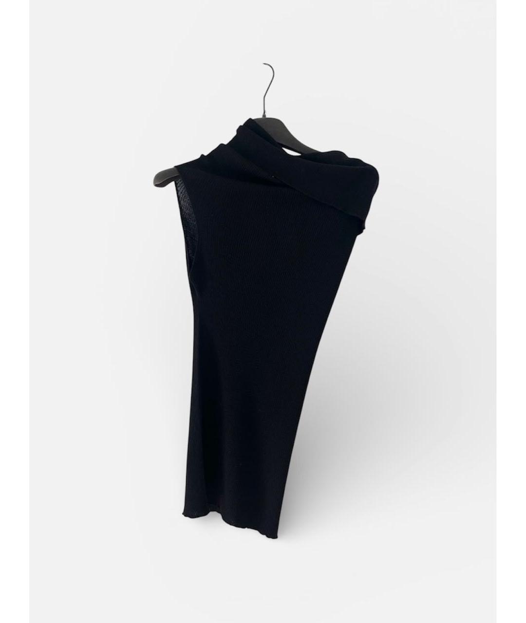 RICK OWENS Черная шерстяная майка, фото 2