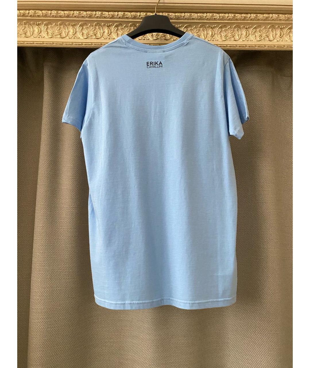 ERIKA CAVALLINI Голубая хлопковая футболка, фото 8