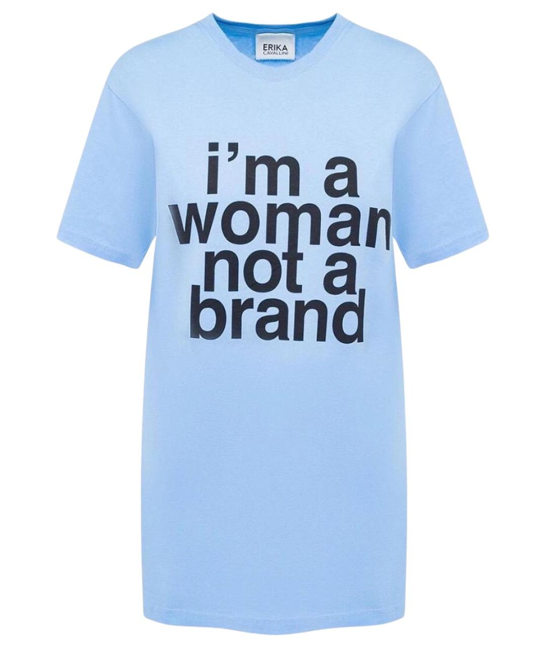 ERIKA CAVALLINI Голубая хлопковая футболка, фото 1
