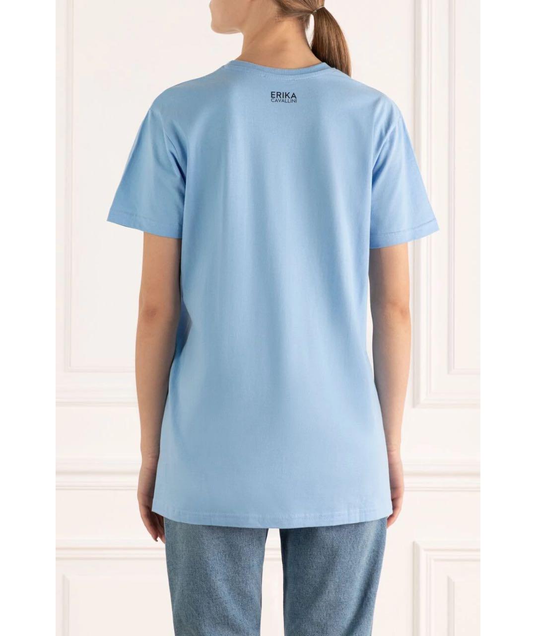 ERIKA CAVALLINI Голубая хлопковая футболка, фото 4